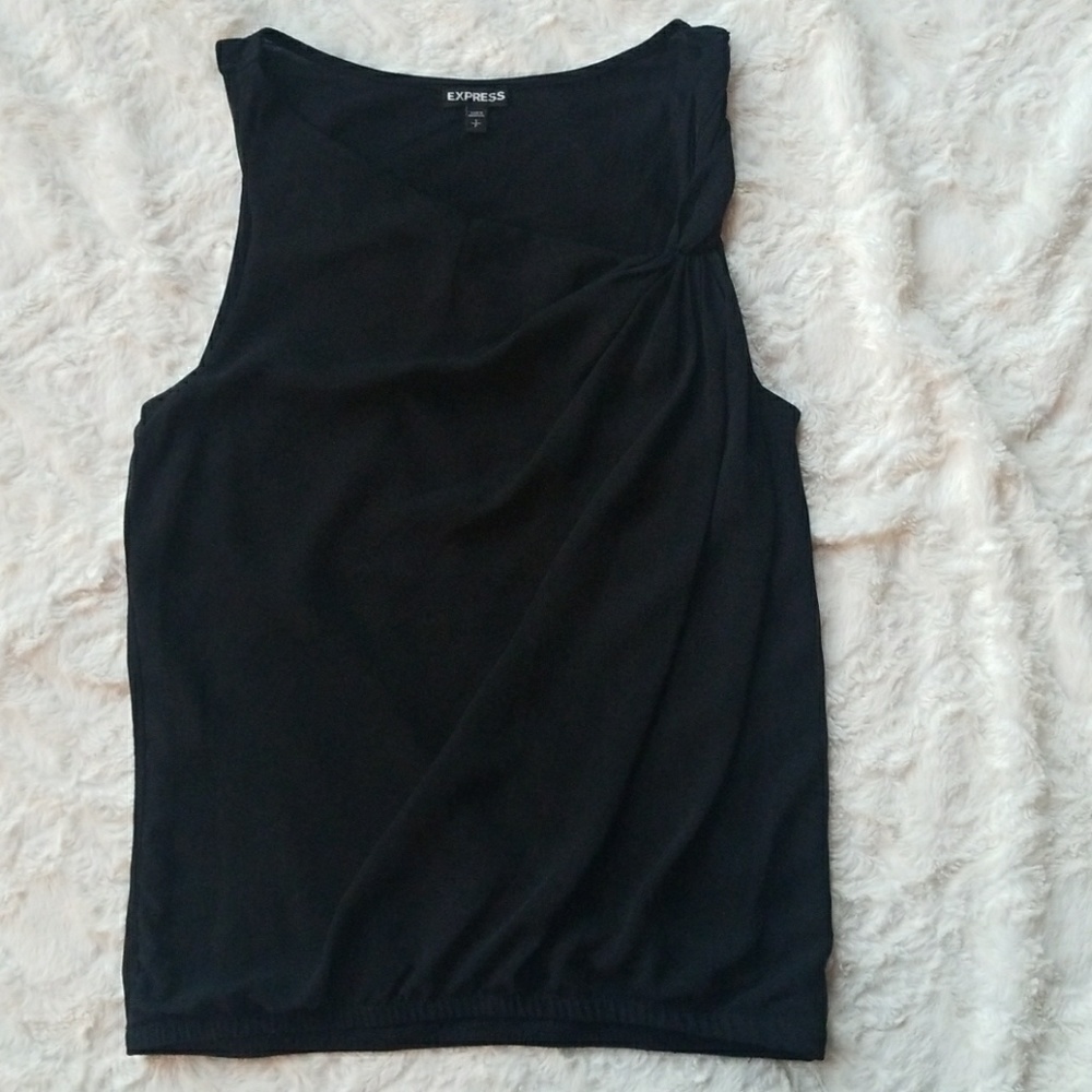 Gorgeous black Express top with twist shoulder
